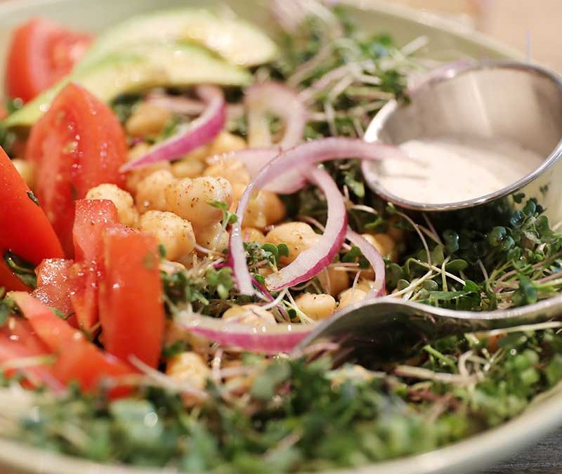 Microgreen + Garbanzo Bean Salad